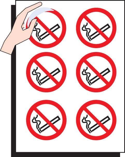 53040 No smoking 75mm dia - sheet of 6  (75mm dia) Safety Sign