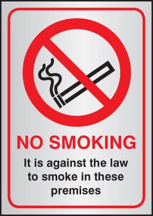 53062 No smoking it is against the law A5 aluminium  (148x210mm) Safety Sign