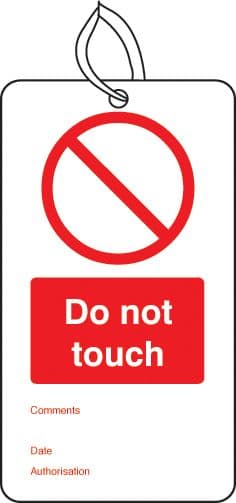 53424 Do not touch double sided safety tags (pack of 10)  (80x150mm) Safety Sign