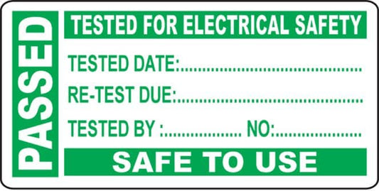 54045 250 PAT Test Write On Labels - Passed 50x25mm  (50x25mm) Safety Sign