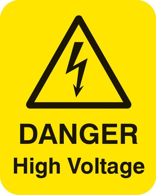 54054 Danger high voltage Sheet of 25 labels 40x50mm  (40x50mm) Safety Sign