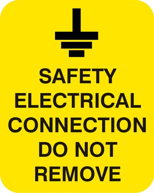 54061 Safety electrical connection do not remove Sheet of 25 labels 40x50mm  (40x50mm) Safety Sign