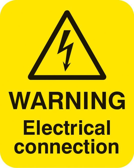 54062 Warning electrical connection  Sheet of 25 labels 40x50mm  (40x50mm) Safety Sign