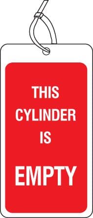 54538 Safety Tag This cylinder is empty Pk 10  (80x150mm) Safety Sign