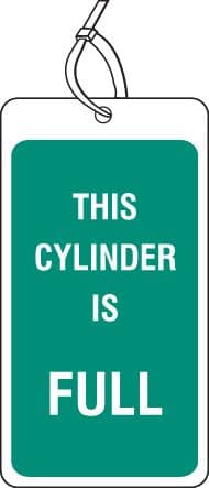54539 Safety Tag This cylinder is full Pk 10  (80x150mm) Safety Sign