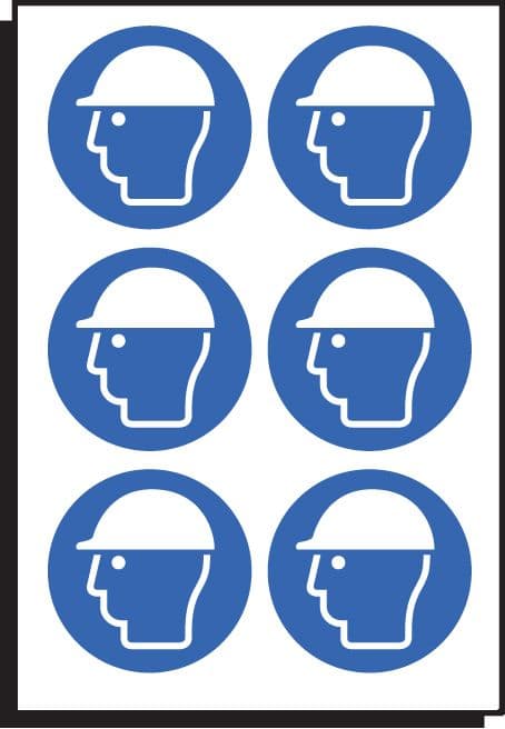 55033 Safety helmet symbol 50mm dia - sheet of 6  (50mm dia) Safety Sign