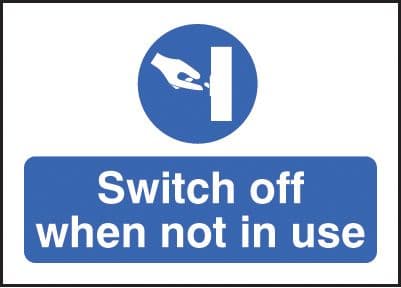55040 Switch off when not in use 35x25mm SAV  (35x25mm) Safety Sign