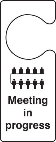 55105 Meeting in progress - door hanger  (80x205mm) Safety Sign