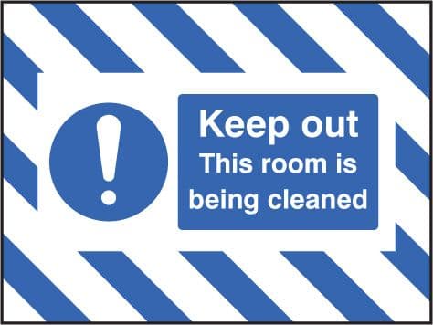 55133 Door Screen Sign- Keep out, this room is being cleaned 600x450mm  (600x450mm) Safety Sign