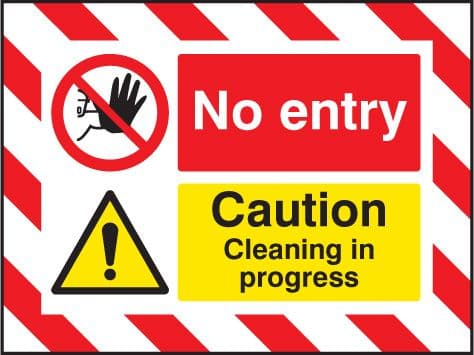 55135 Door Screen Sign- No entry Caution cleaning in progress 600x450mm  (600x450mm) Safety Sign