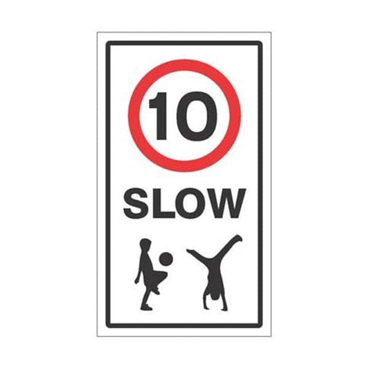 55484 Slow 10mph Class R2 Permanent 400x700mm (3mm aluminium composite) c/w channelling