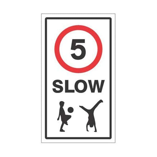 55485 Slow 5mph Class R2 Permanent 400x700mm (3mm aluminium composite) c/w channelling