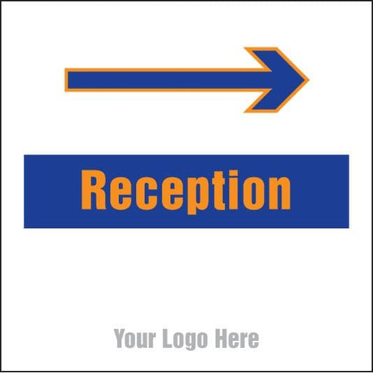 55707 Reception, arrow right site saver sign 400x400mm  (400x400mm) Safety Sign