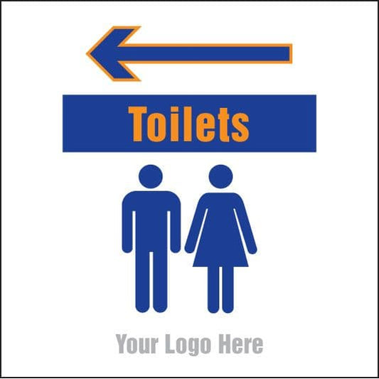 55711 Toilets, arrow left site saver sign 400x400mm  (400x400mm) Safety Sign