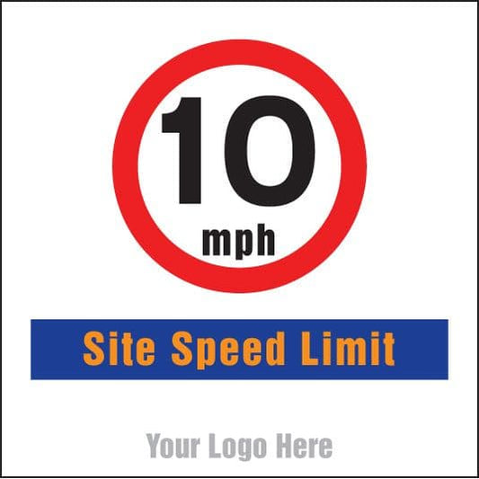55743 10mph Site speed limit, site saver sign 400x400mm  (400x400mm) Safety Sign