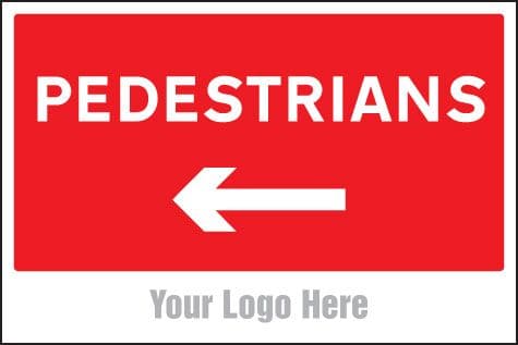 55758 Pedestrians, arrow left, site saver sign 600x400mm  (600x400mm) Safety Sign