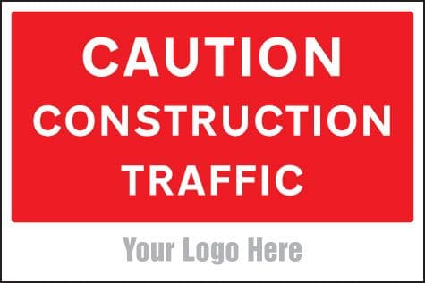 55762 Caution construction traffic, site saver sign 600x400mm  (600x400mm) Safety Sign