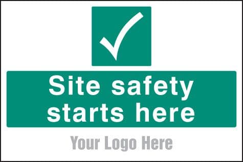 55781 Site safety starts here, site saver sign 600x400mm  (600x400mm) Safety Sign