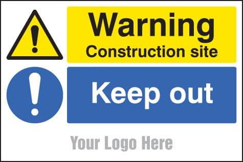 55785 Warning construction site Keep out, site saver sign 600x400mm  (600x400mm) Safety Sign