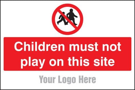 55787 Children must not play on this site, site saver sign 600x400mm  (600x400mm) Safety Sign