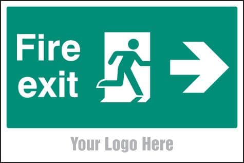55789 Fire exit, arrow right, site saver sign 600x400mm  (600x400mm) Safety Sign