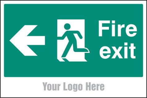 55790 Fire exit, arrow left site saver sign 600x400mm  (600x400mm) Safety Sign