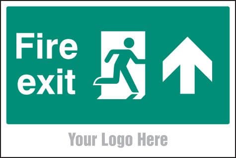 55791 Fire exit, arrow up, site saver sign 600x400mm  (600x400mm) Safety Sign
