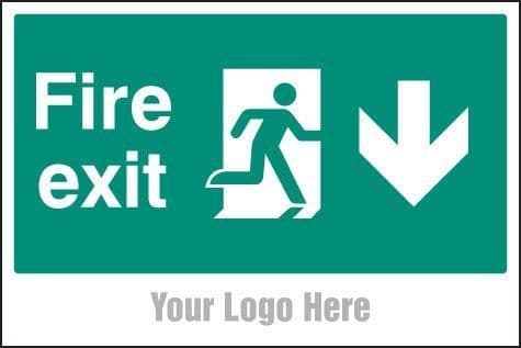55792 Fire exit, arrow down, site saver sign 600x400mm -  Miscellaneous (600x400mm) Safety Sign