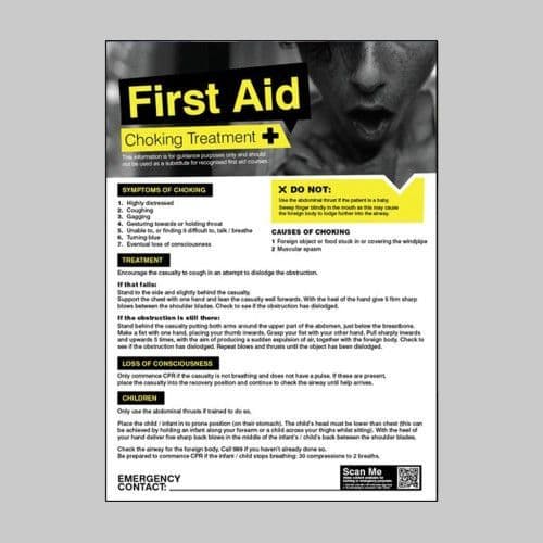 55904 First aid choking 420x594mm poster  (420x594mm) Safety Sign
