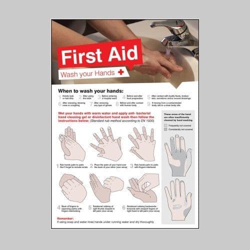 55917 Wash your hands 594x420mm poster  (420x594mm) Safety Sign