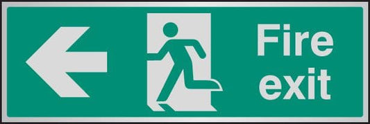 55922 Fire exit arrow left aluminium 300x100mm  (300x100mm) Safety Sign