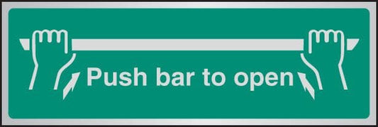 55926 Push bar to open aluminium 300x100mm  (300x100mm) Safety Sign