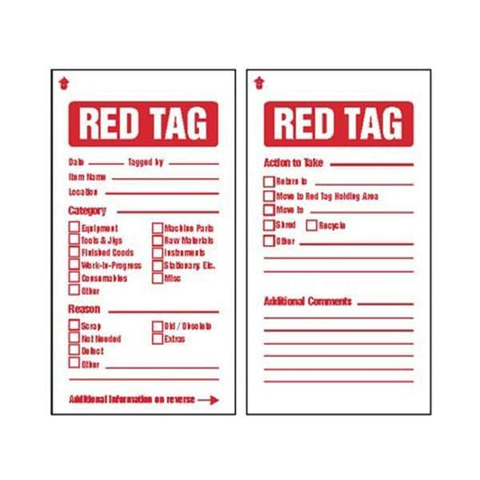 55939 6S Red Tags 80x150mm c/w cable ties (pack of 10)