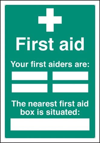 56027 First aiders the nearest first aid box is situated adapt-a-sign 215x310mm  (215x310mm)