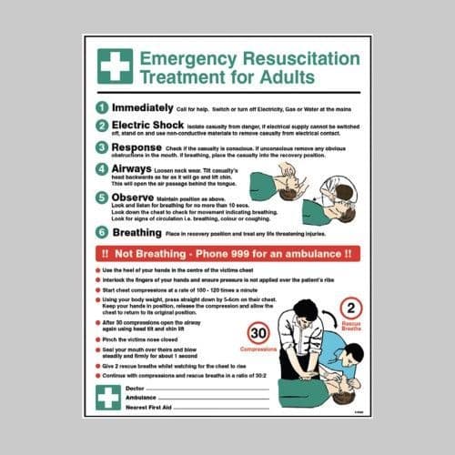 56080 Emergency resuscitation treatment wall panel 450x600mm  (450x600mm) Safety Sign