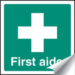 56085 First aider sticker 25x25mm  (25x25mm) Safety Sign
