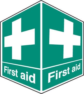 56087 First aid - projecting sign  (150x200mm) Safety Sign