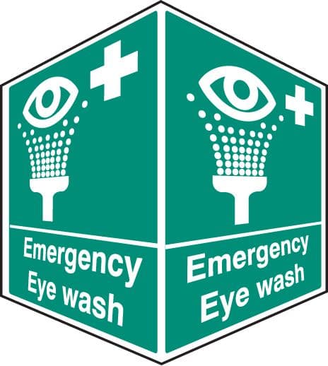 56088 Emergency eye wash - projecting sign  (150x200mm) Safety Sign