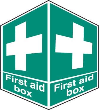 56089 First aid box - projecting sign  (150x200mm) Safety Sign