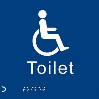 56107 Braille - Disabled toilet  (150x150mm) Safety Sign