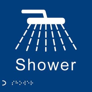 56115 Braille - Shower  (150x150mm) Safety Sign