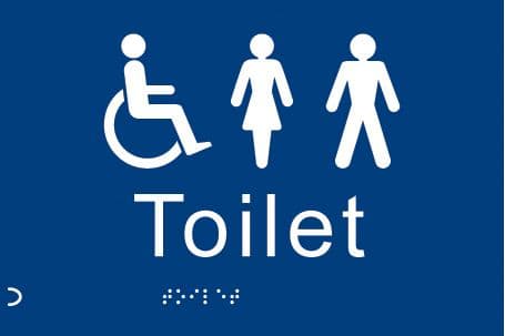 56121 Braille - Toilet  (225x150mm) Safety Sign