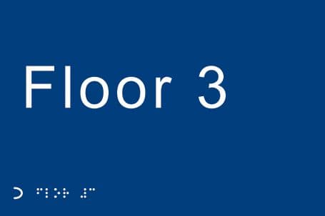 56132 Braille - Floor 3  (225x150mm) Safety Sign