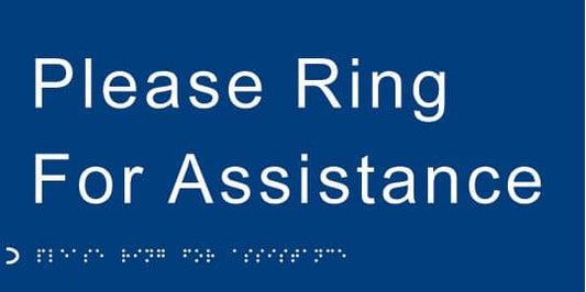 56149 Braille - Please ring for assistance  (300x150mm) Safety Sign