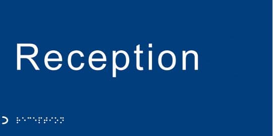 56151 Braille - Reception  (300x150mm) Safety Sign