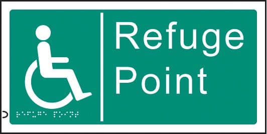 56176 Braille - Refuge point  (300x150mm) Safety Sign