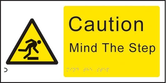 56177 Braille - Mind the step  (300x150mm) Safety Sign