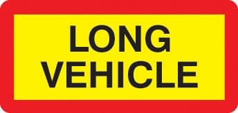 56296 Long vehicle panel 525 x 250mm reflective aluminium  (525x250mm) Safety Sign