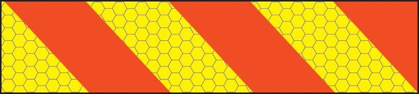 56342 ECE70 Vehicle marking plate 600x140mm right hand chevron  (600x140mm) Safety Sign