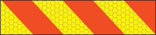 56342 ECE70 Vehicle marking plate 600x140mm right hand chevron  (600x140mm) Safety Sign